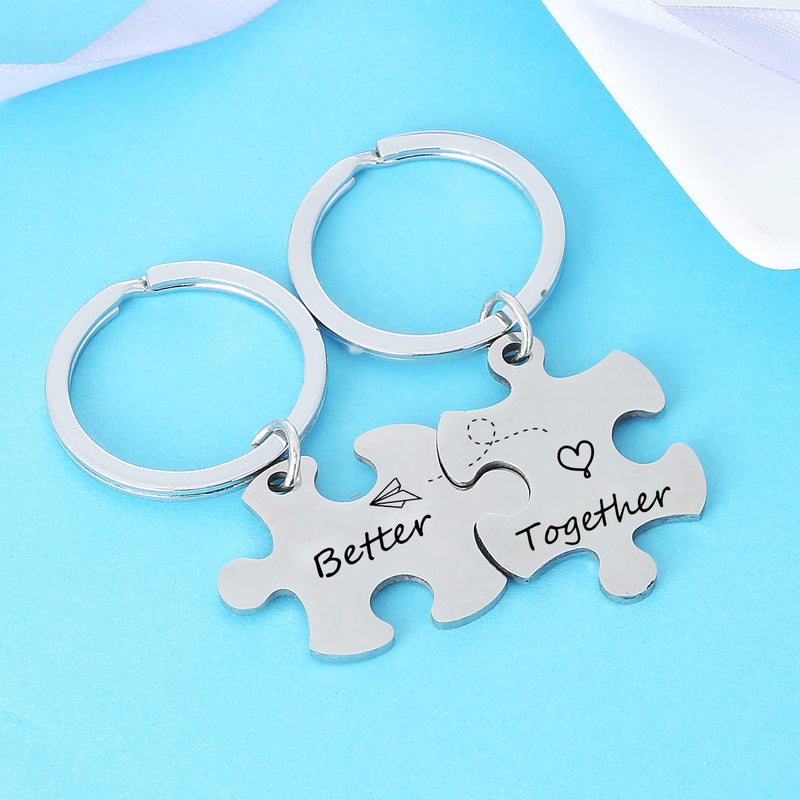 Nimteve Gifts for Couples Boyfriend Gift Girlfriend Keychains For Husband Wife Valentines Day Gift Anniversary Couple Key Chain (Style C) - Image 2